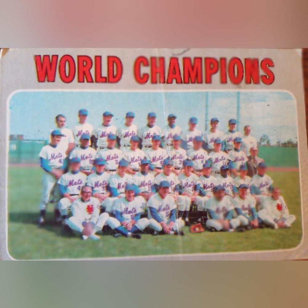 Topps Chewing Gum N.Y. Mets 1970 Team Card with Amazin' Mets 1969 stats